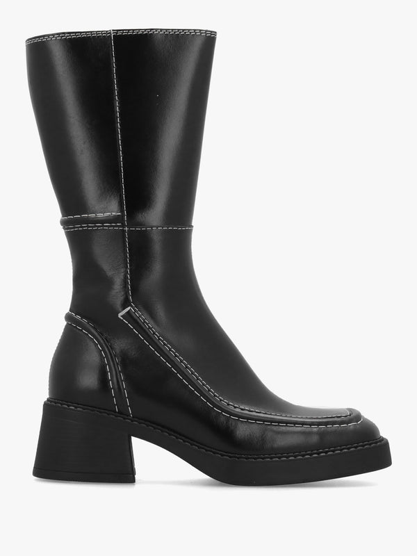 Miista Dagmara Black Leather Calf Boots
