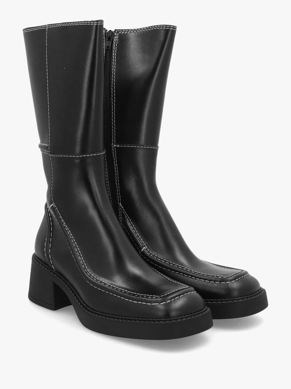 Miista Dagmara Black Leather Calf Boots