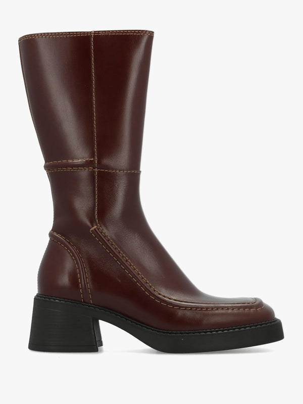 Miista Dagmara Brown Leather Calf Boots