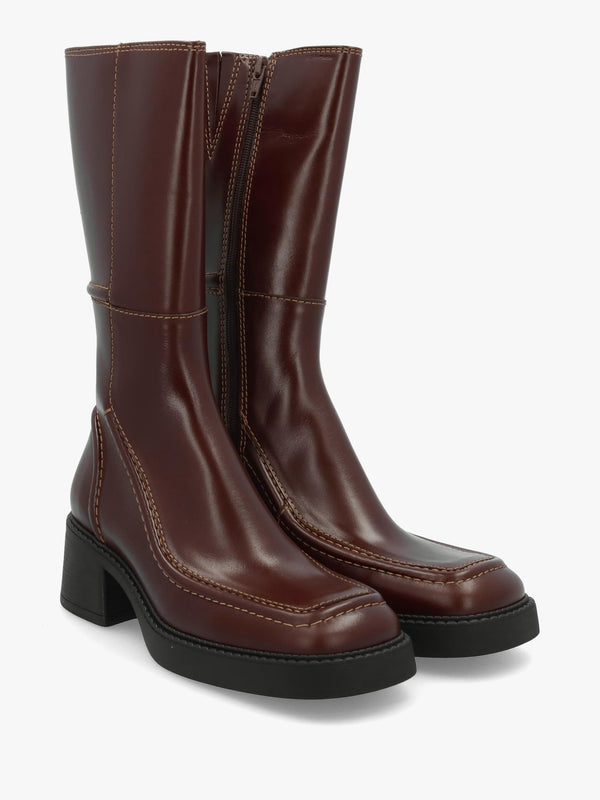 Miista Dagmara Brown Leather Calf Boots