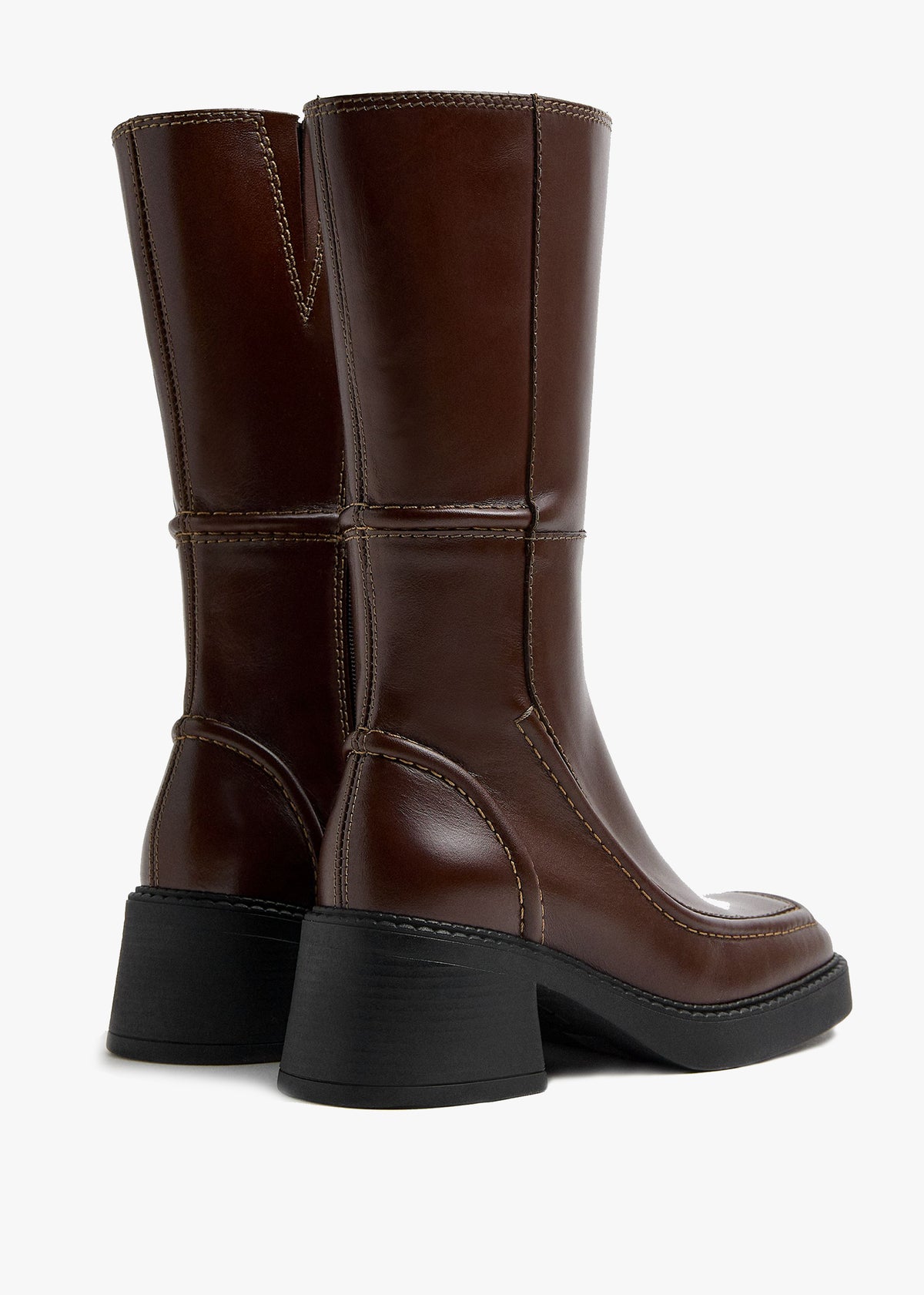 Miista Dagmara Brown Leather Calf Boots