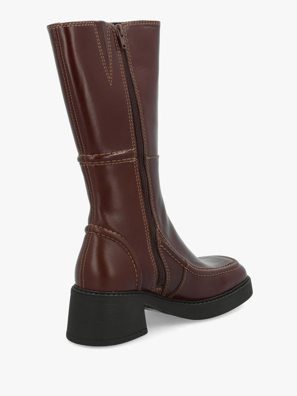 Miista Dagmara Brown Leather Calf Boots
