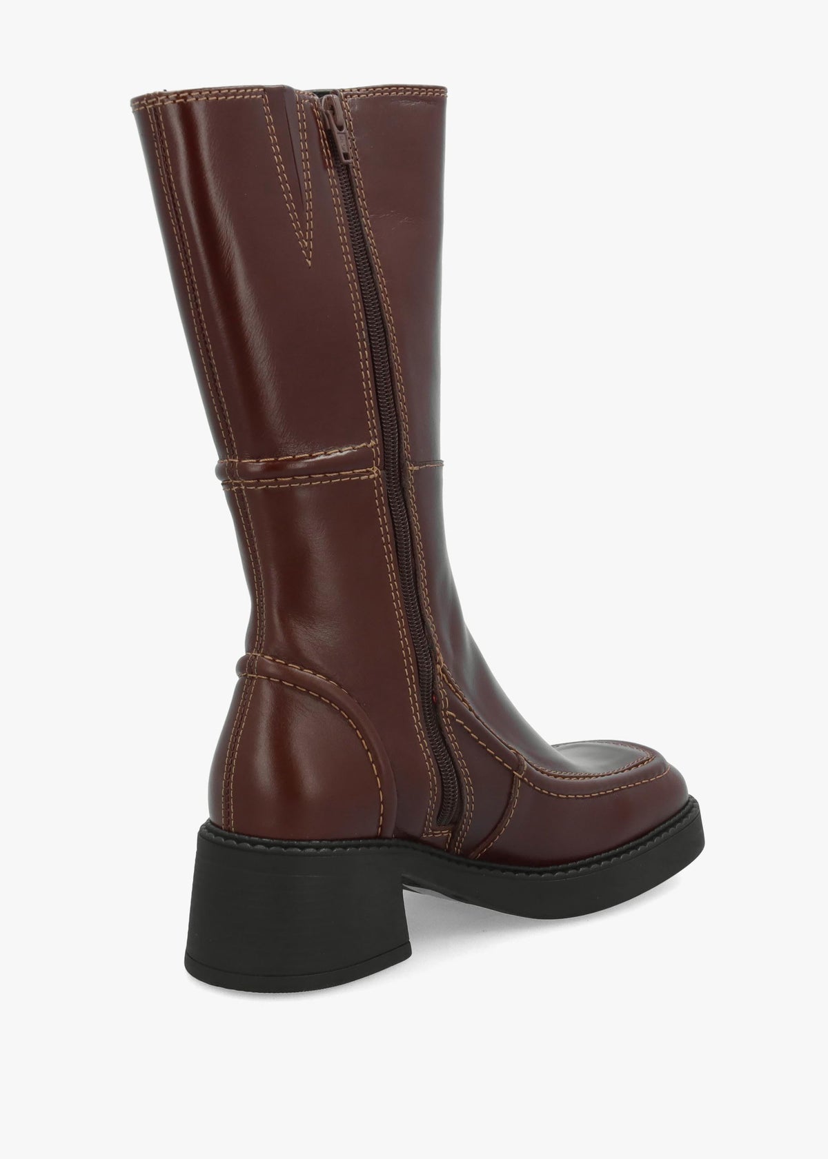 Miista Dagmara Brown Leather Calf Boots