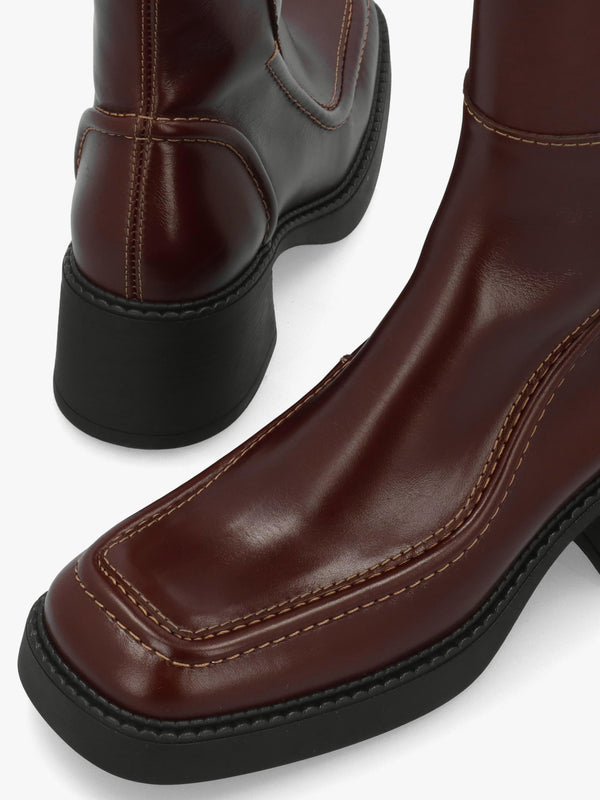Miista Dagmara Brown Leather Calf Boots