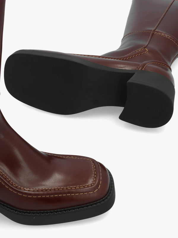 Miista Dagmara Brown Leather Calf Boots