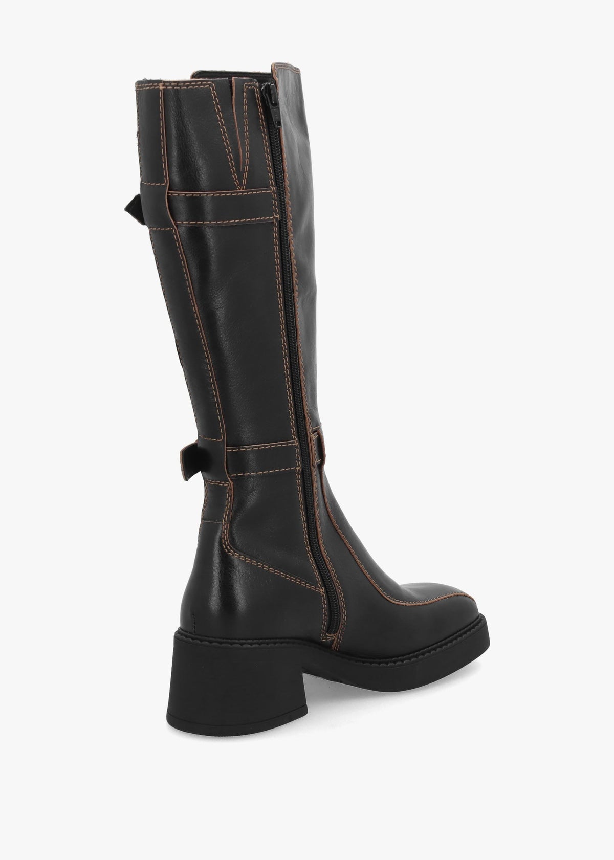 Miista Jarmila Black Leather Knee Boots