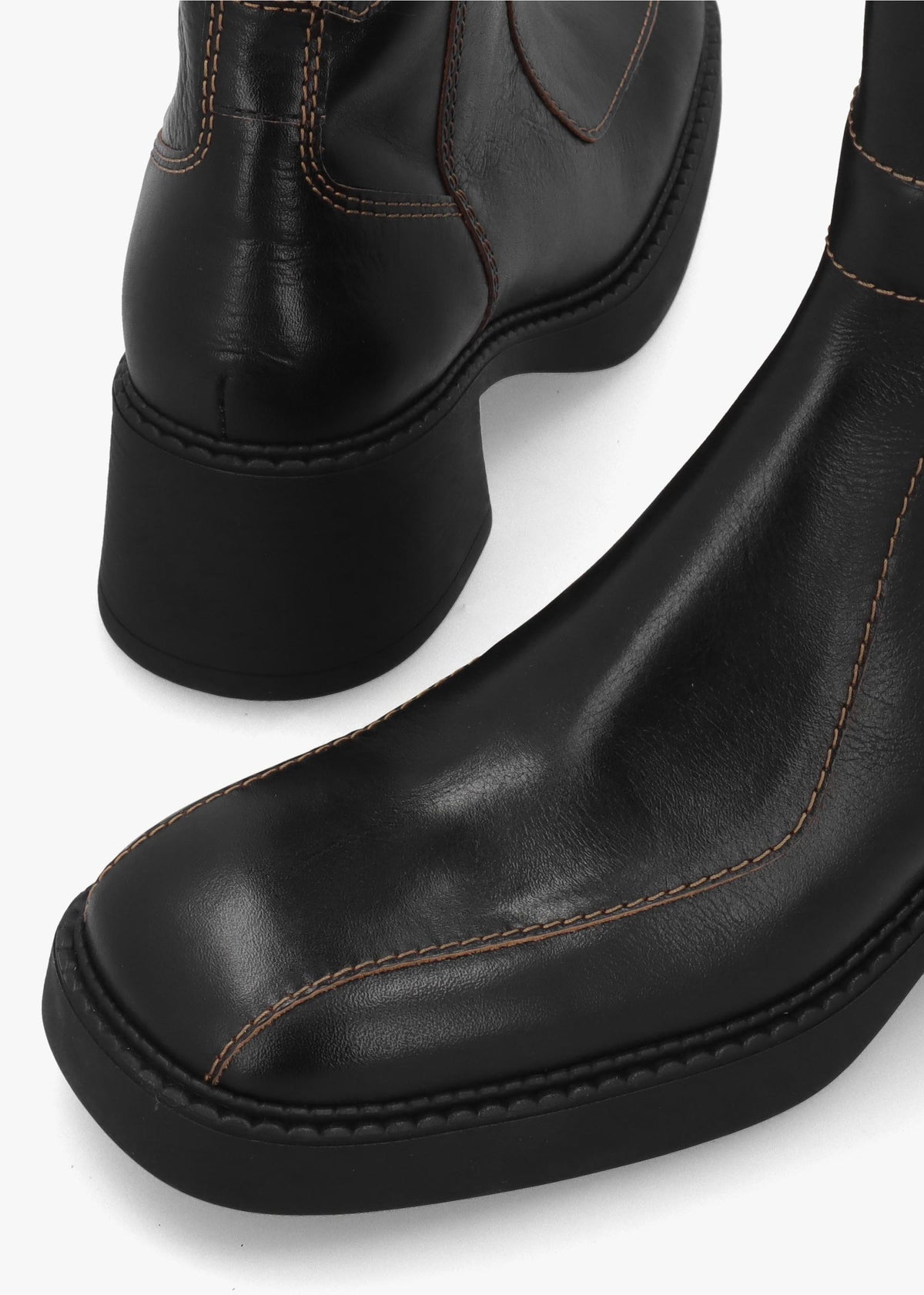 Miista Jarmila Black Leather Knee Boots