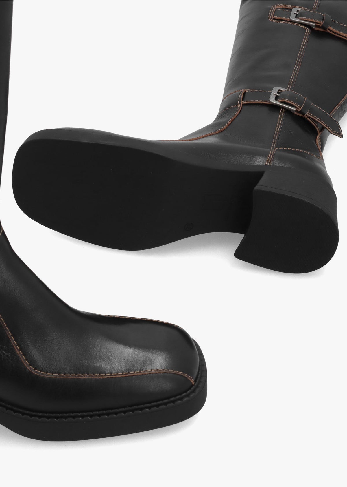 Miista Jarmila Black Leather Knee Boots