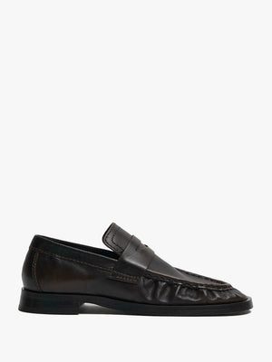 Miista Zita Black Brown Leather Moccasin Loafers
