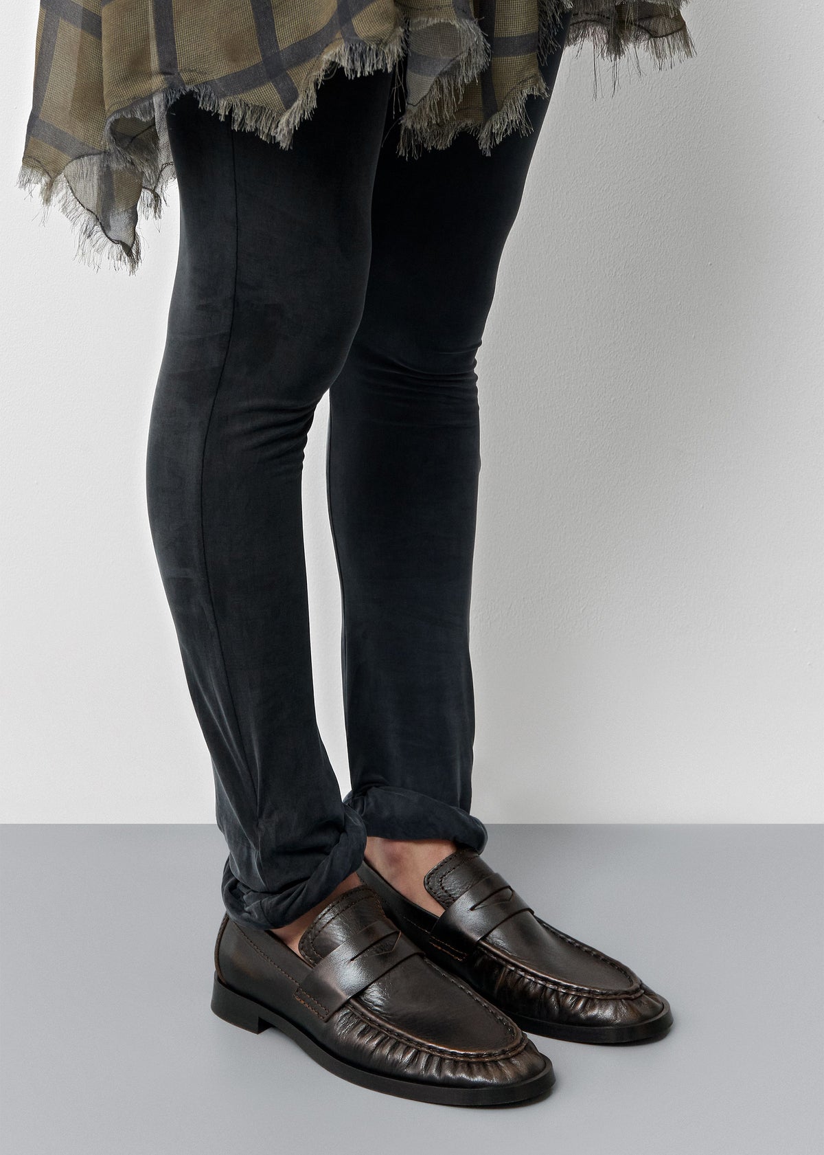 Miista Zita Black Brown Leather Moccasin Loafers