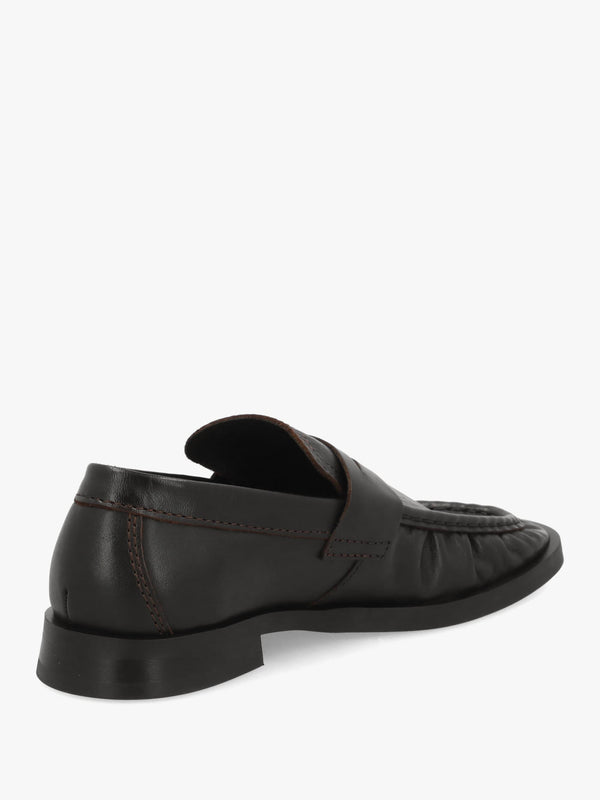 Miista Zita Black Brown Leather Moccasin Loafers