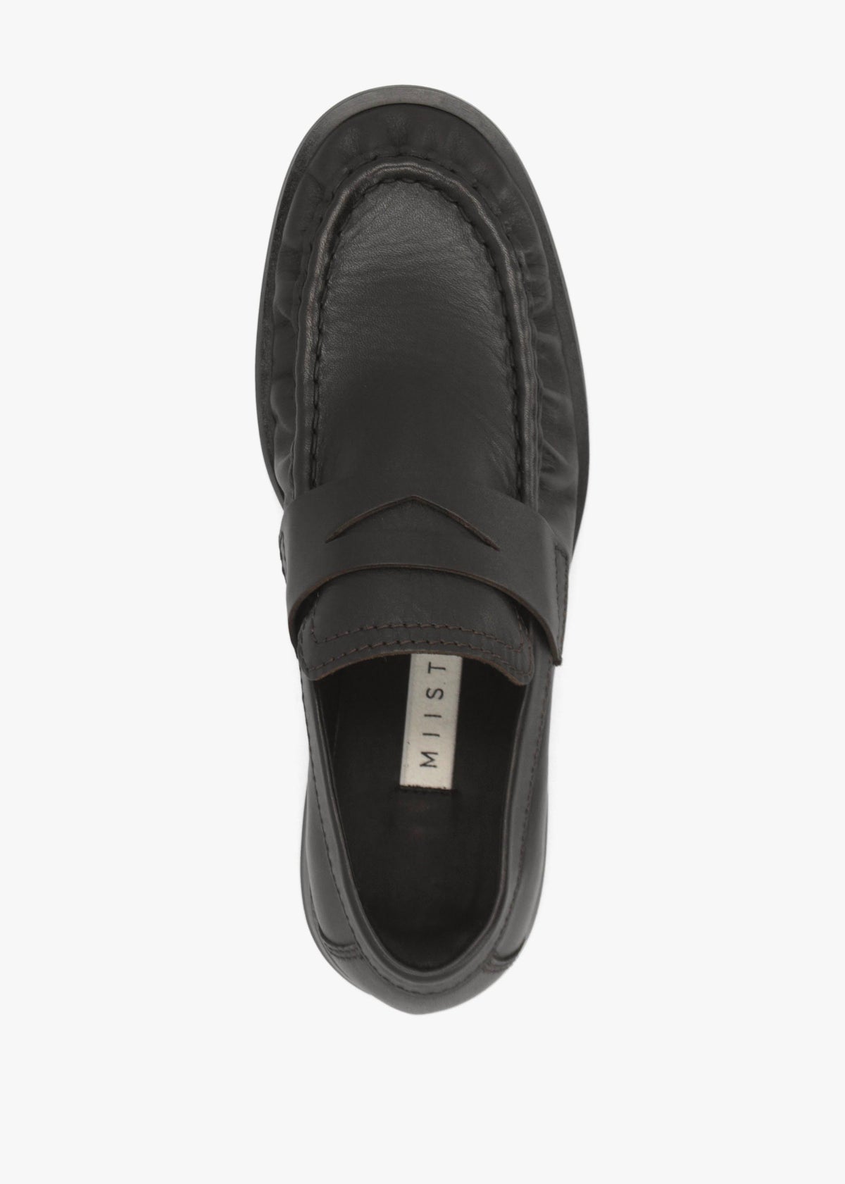 Miista Zita Black Brown Leather Moccasin Loafers