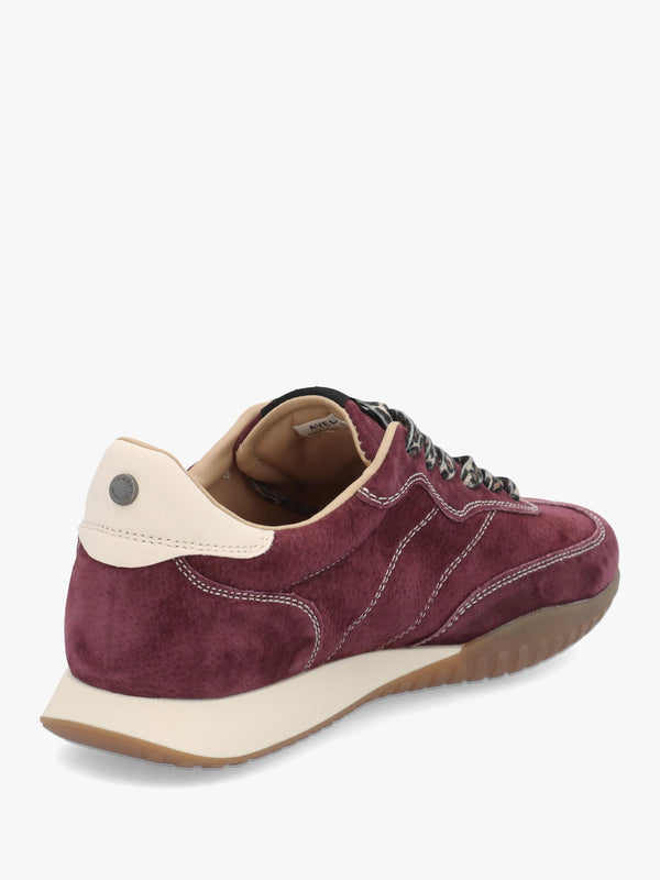 MODA IN PELLE Aveline Burgundy Suede Low Profile Trainers