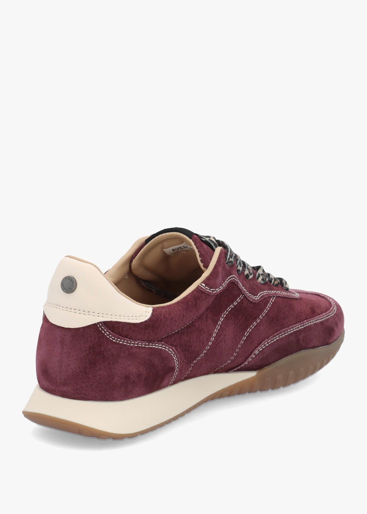 MODA IN PELLE Aveline Burgundy Suede Low Profile Trainers