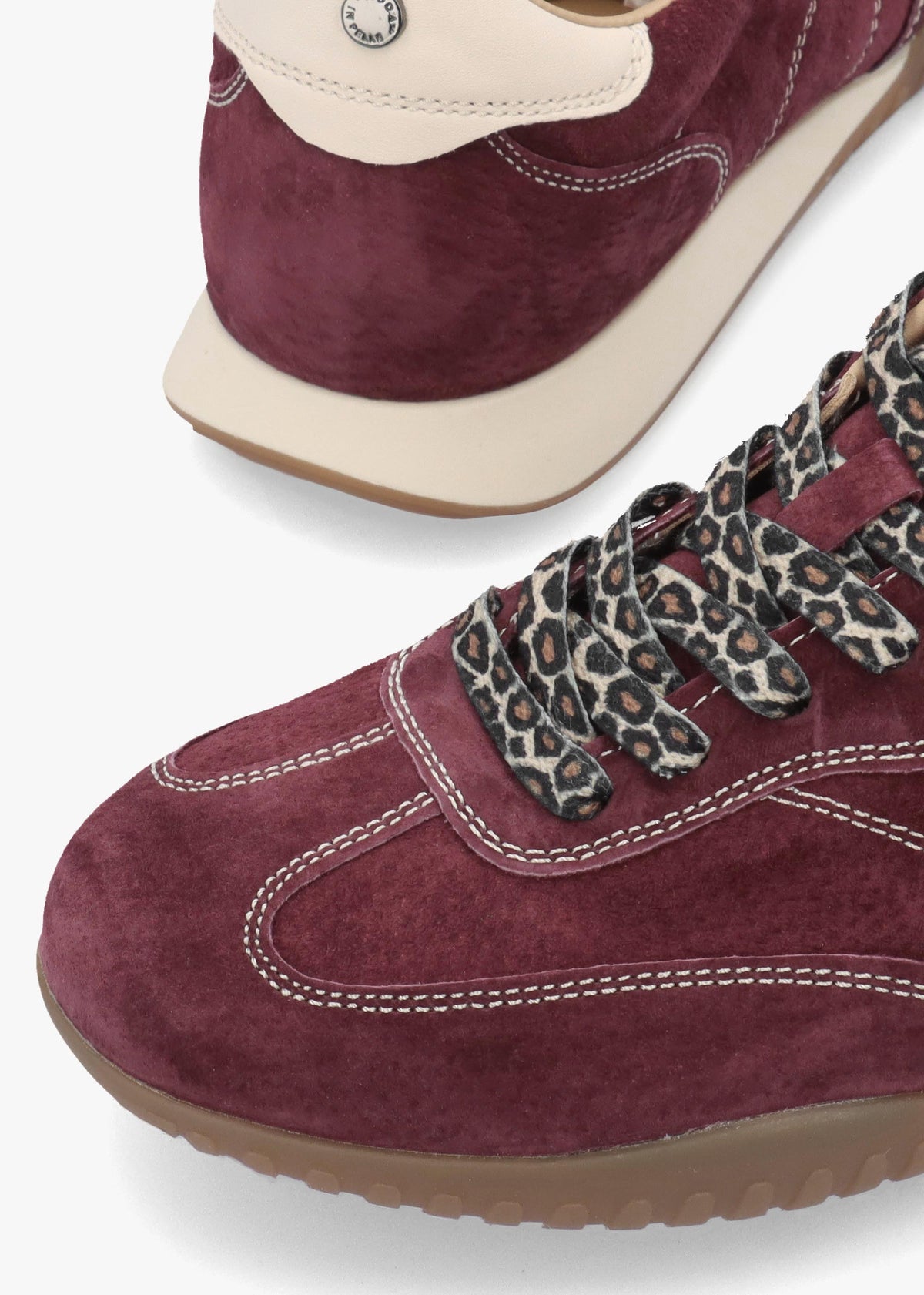 MODA IN PELLE Aveline Burgundy Suede Low Profile Trainers