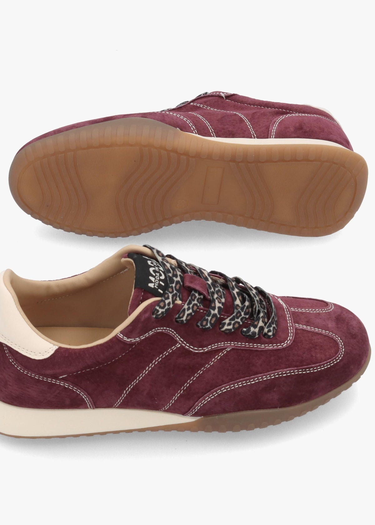 MODA IN PELLE Aveline Burgundy Suede Low Profile Trainers