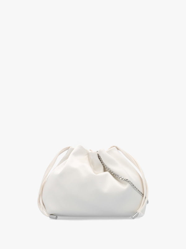 Lotty Cream Satin Ruched Shoulder Bag