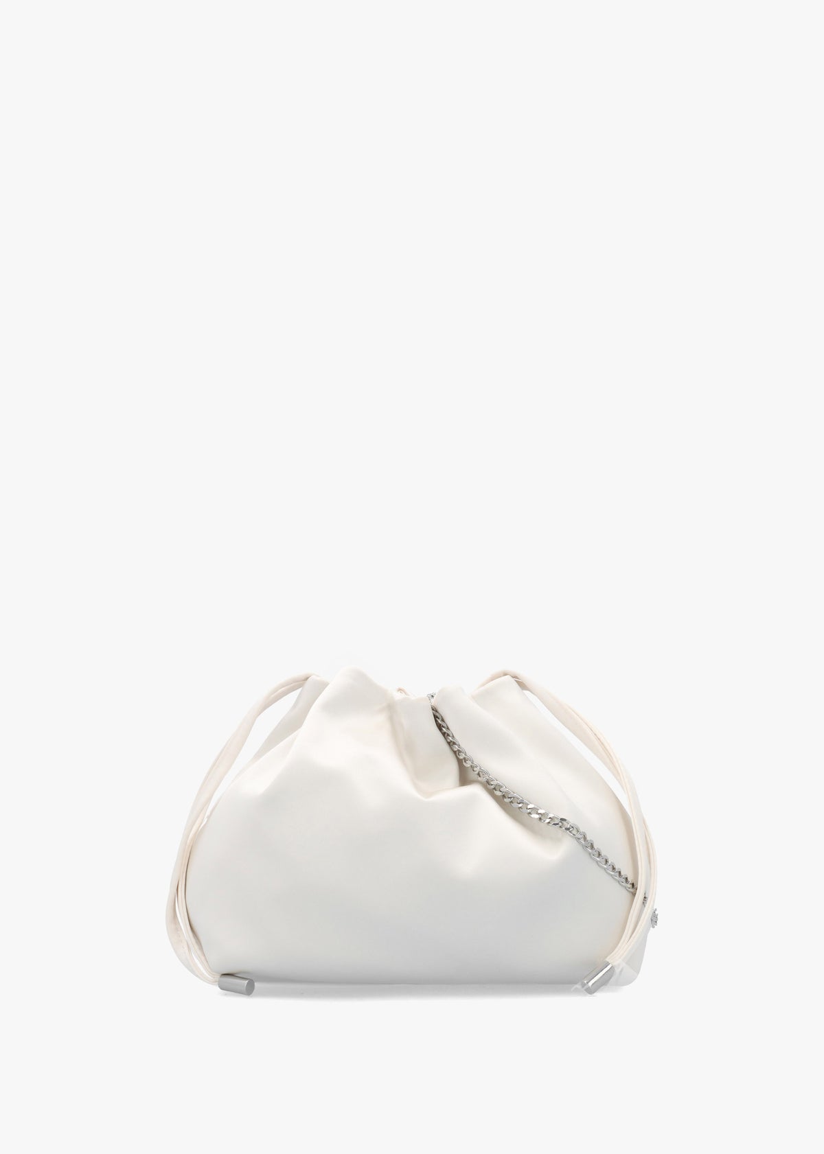 Lotty Cream Satin Ruched Shoulder Bag