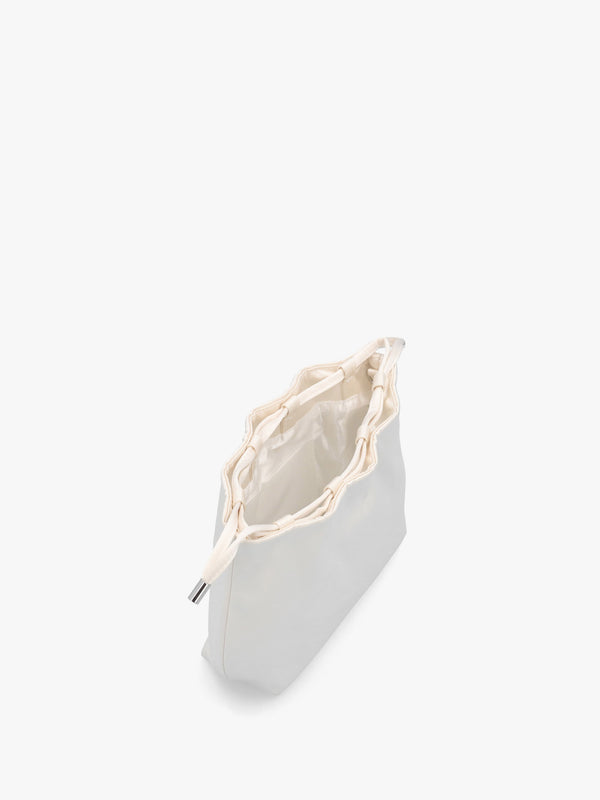 Lotty Cream Satin Ruched Shoulder Bag
