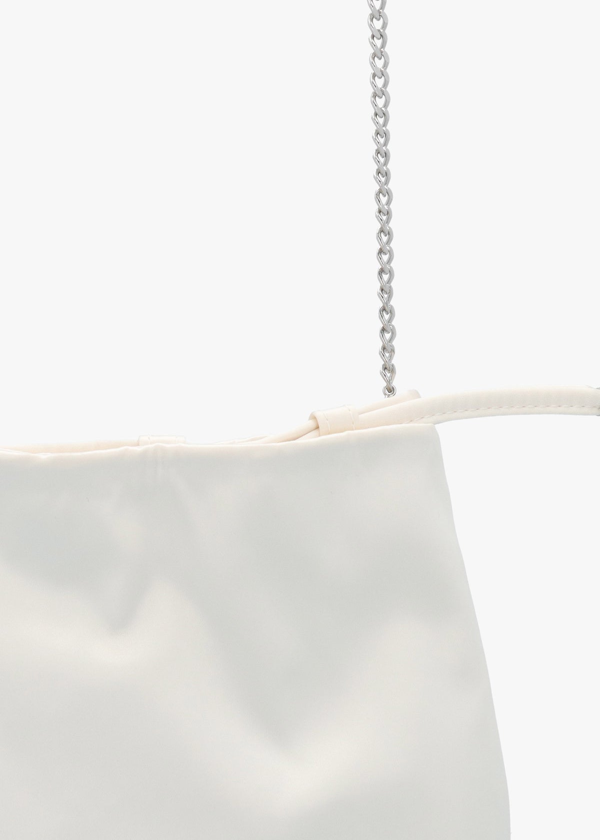 Lotty Cream Satin Ruched Shoulder Bag
