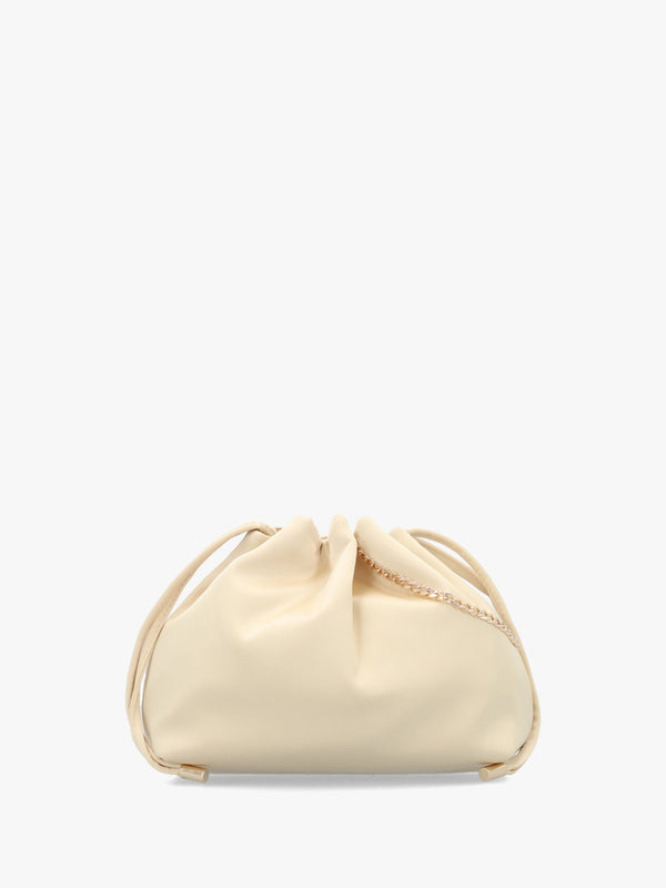 Lotty Muted Gold Satin Ruched Shoulder Bag