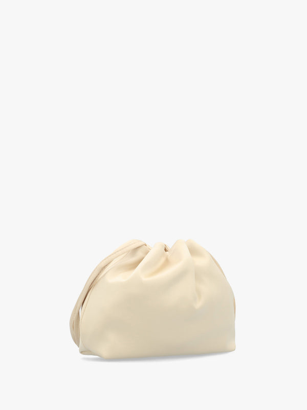 Lotty Muted Gold Satin Ruched Shoulder Bag