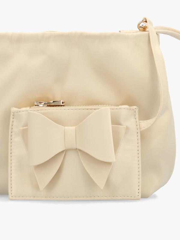 Lotty Muted Gold Satin Ruched Shoulder Bag