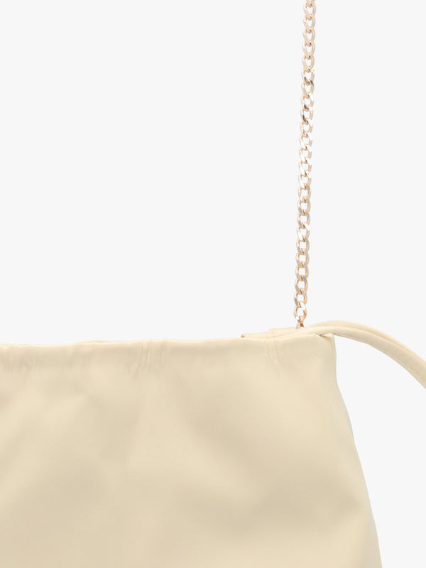 Lotty Muted Gold Satin Ruched Shoulder Bag