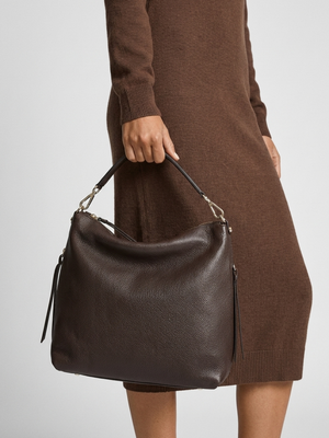 Maya Brown Leather Hobo Bag