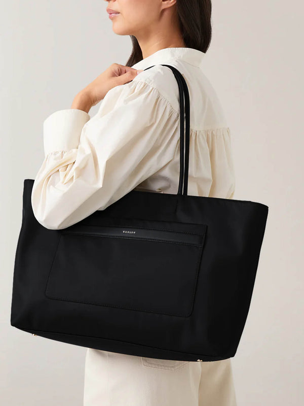 Large Holland Park Smooth Black Tote Bag