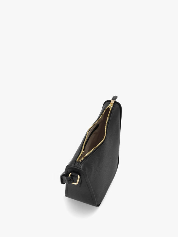 Oak Street Black Leather Cross-Body Bag