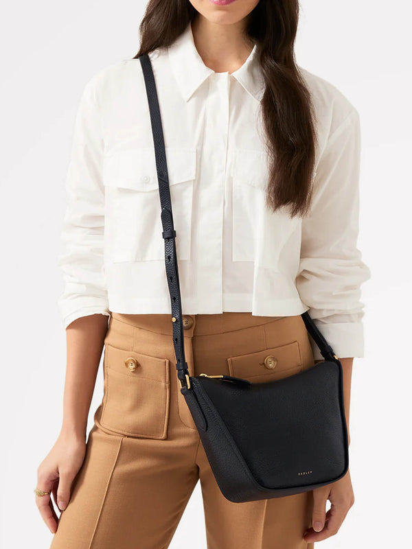 Oak Street Black Leather Cross-Body Bag