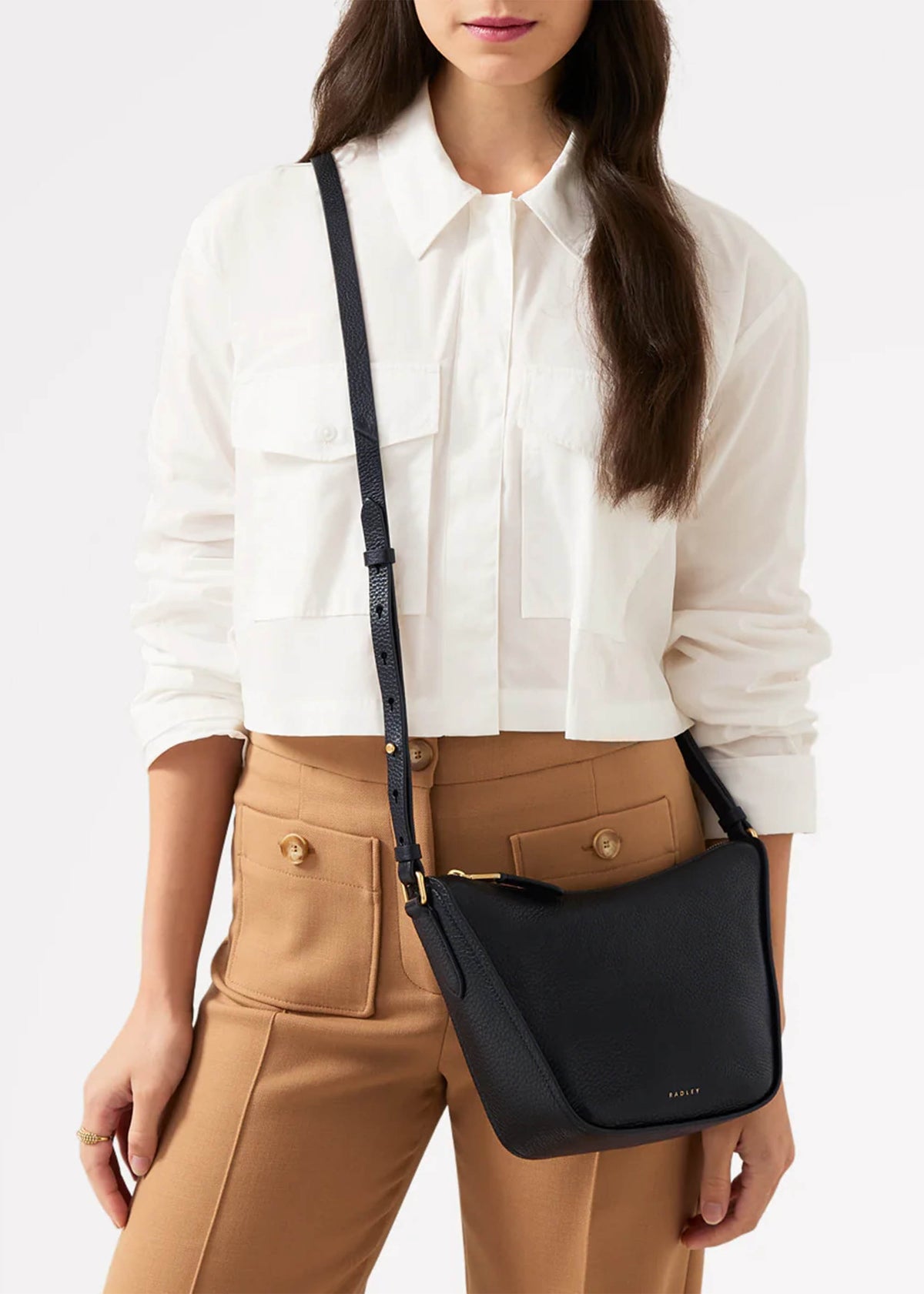 Oak Street Black Leather Cross-Body Bag