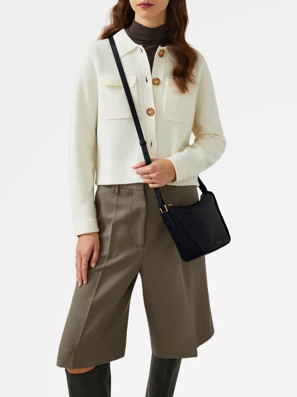 Oak Street Black Leather Cross-Body Bag