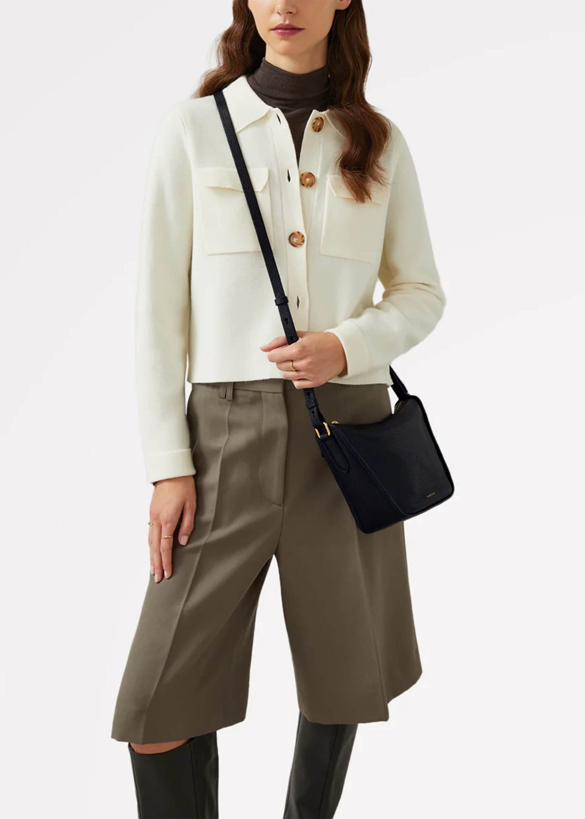 Oak Street Black Leather Cross-Body Bag