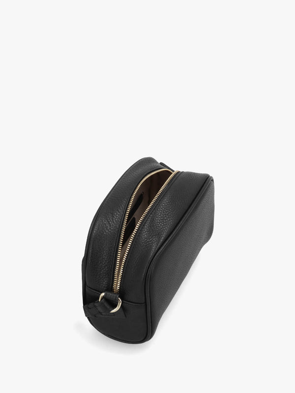 The Daily Black Leather Cross-Body Bag