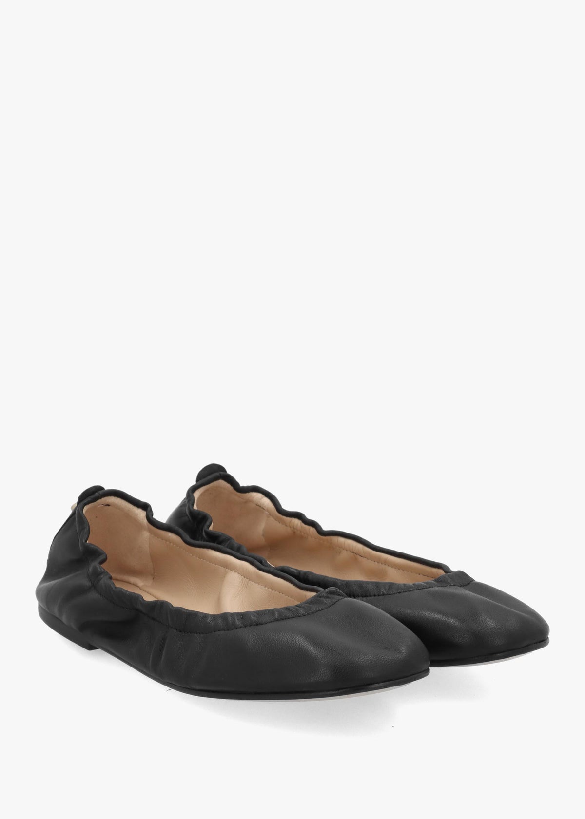 Barre Black Leather Stretch Ballet Pumps