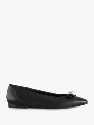 Carden Black Leather Ballet Pumps