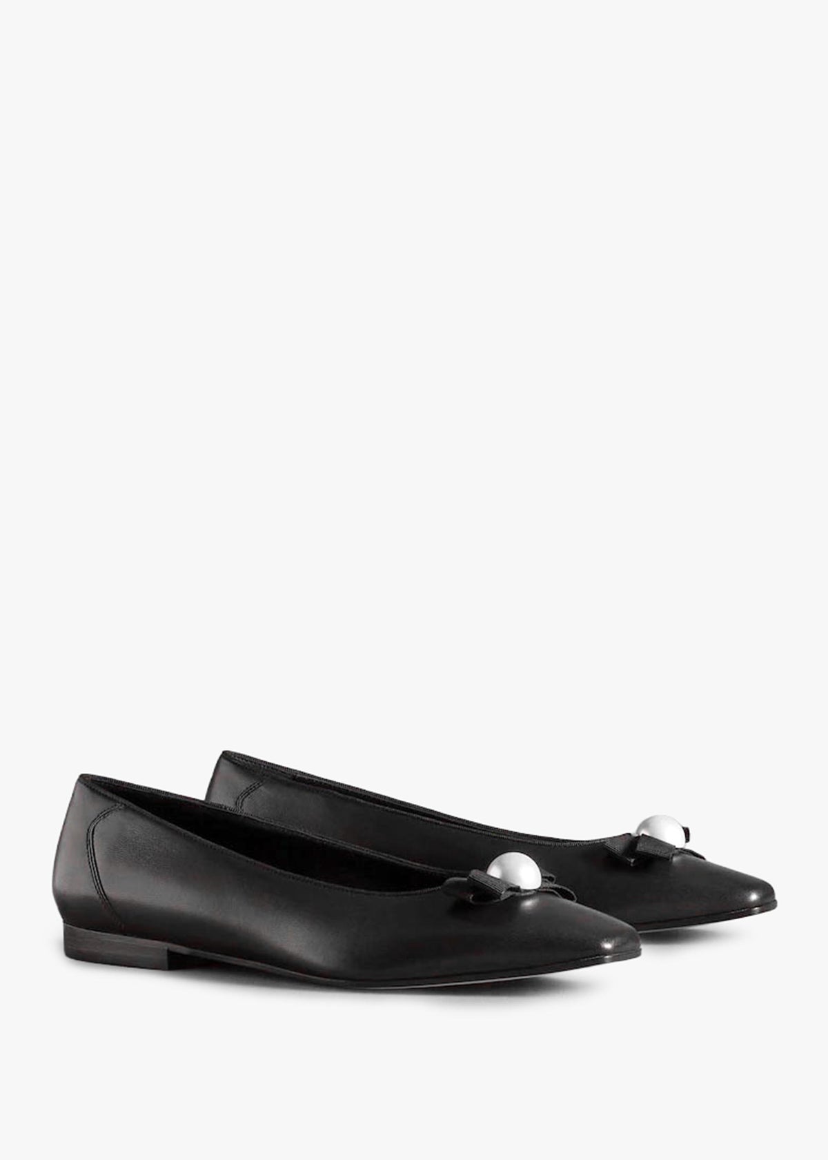 Carden Black Leather Ballet Pumps