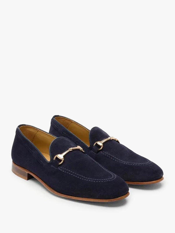Men’s Darley Navy Suede Snaffle Loafers