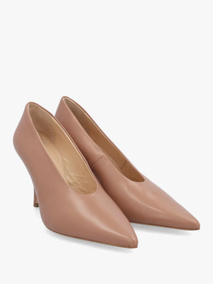 Easton Blush Leather Heeled Court Shoes