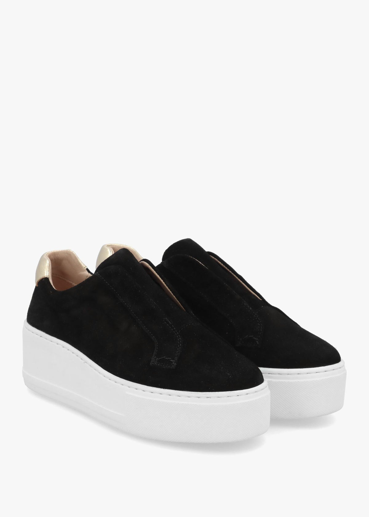 RUSSELL & BROMLEY Park Up Laceless Black Suede Flatform Trainers