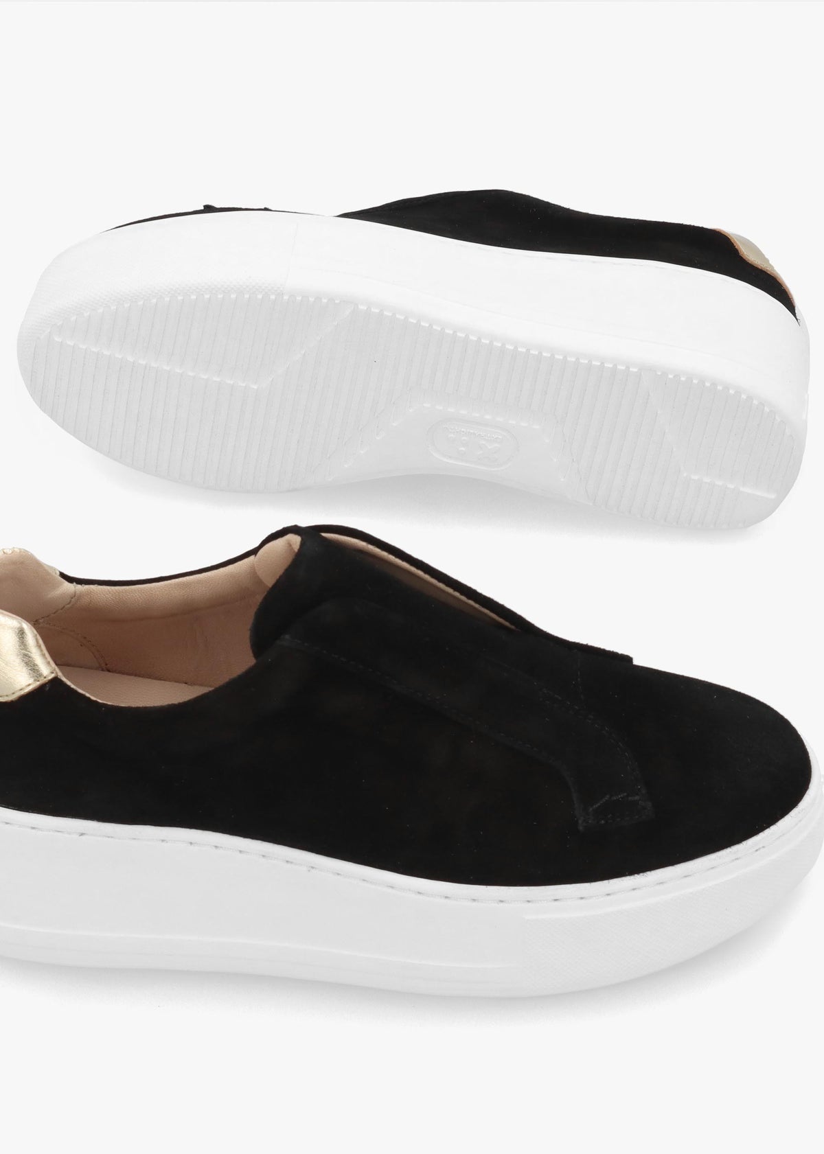 RUSSELL & BROMLEY Park Up Laceless Black Suede Flatform Trainers