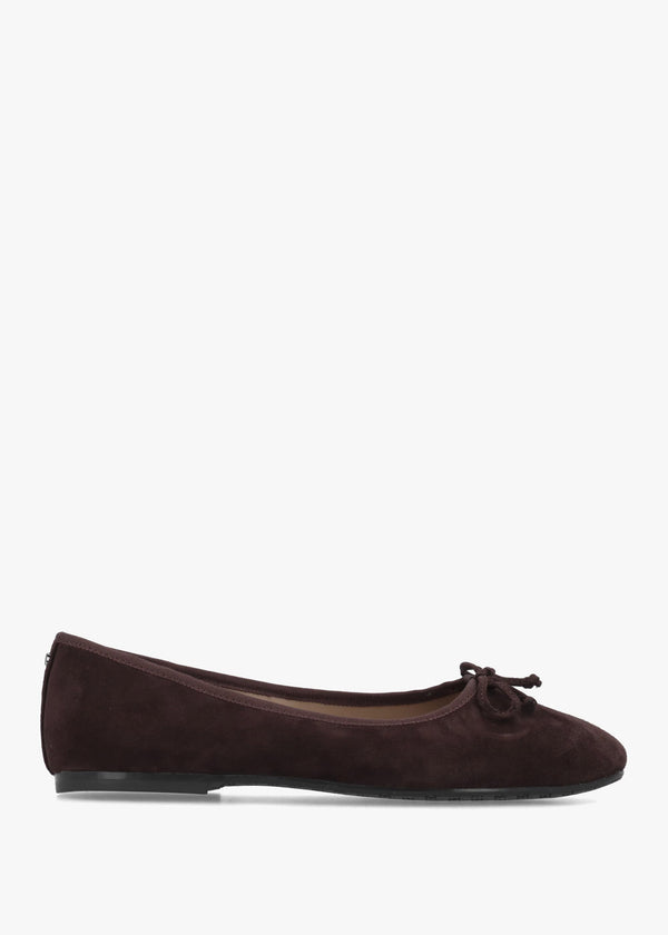 Alie Brown Suede Ballerina Pumps