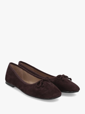 Alie Brown Suede Ballerina Pumps