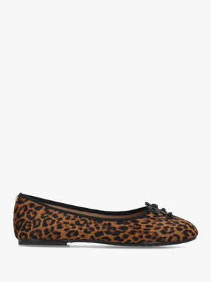 Alie Leopard Pony Hair Ballerina Pumps