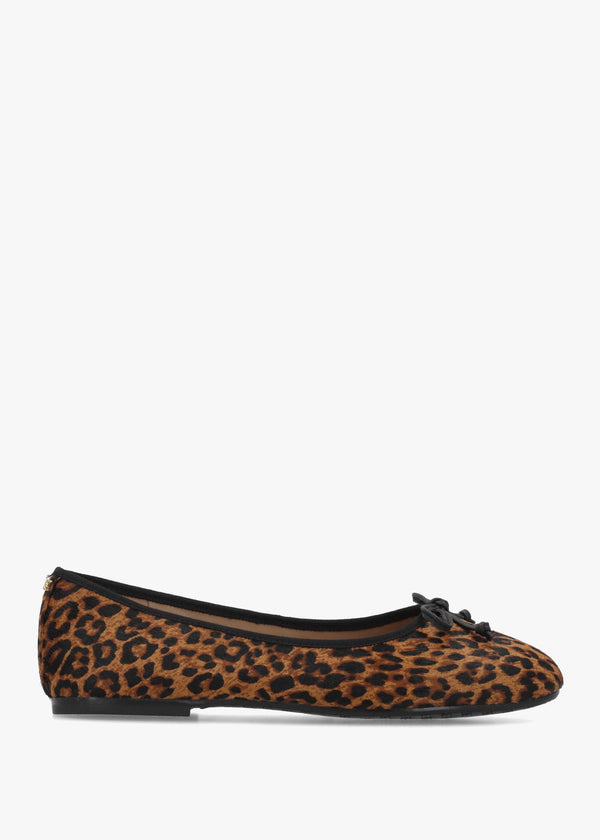 Alie Leopard Pony Hair Ballerina Pumps
