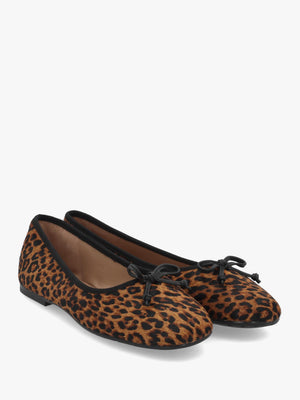 Alie Leopard Pony Hair Ballerina Pumps