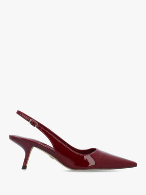 Bianka Burgundy Patent Leather Sling Back Court Shoes