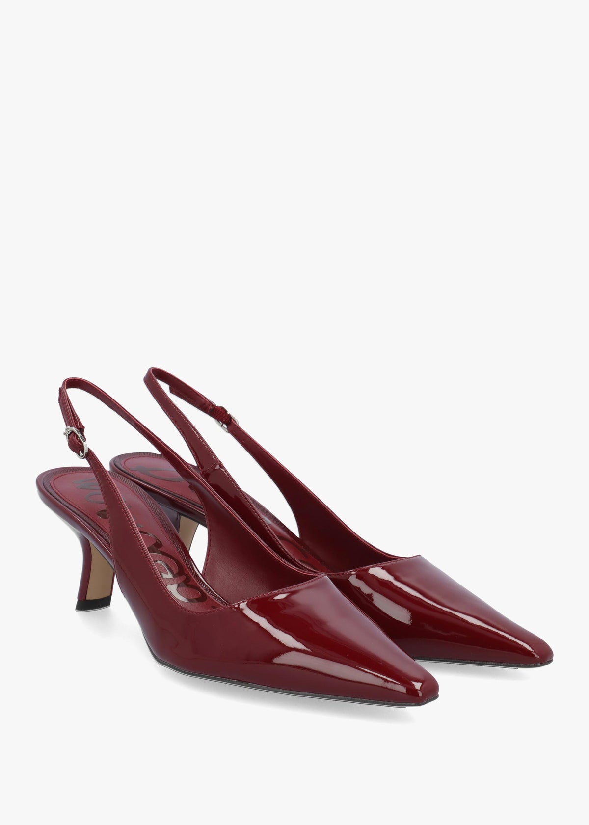 Bianka Burgundy Patent Leather Sling Back Court Shoes